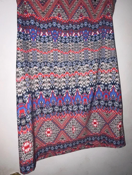 AB Studio Sleeveless Midi Dress in Red, Blue & White - Picture 5 of 7